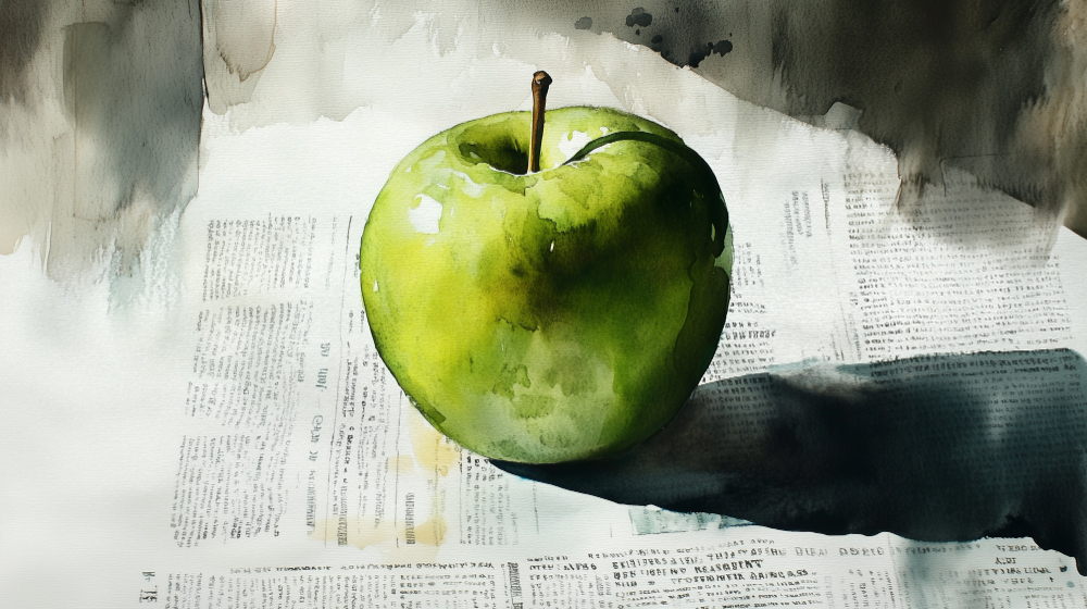 appel met schaduw tekenen