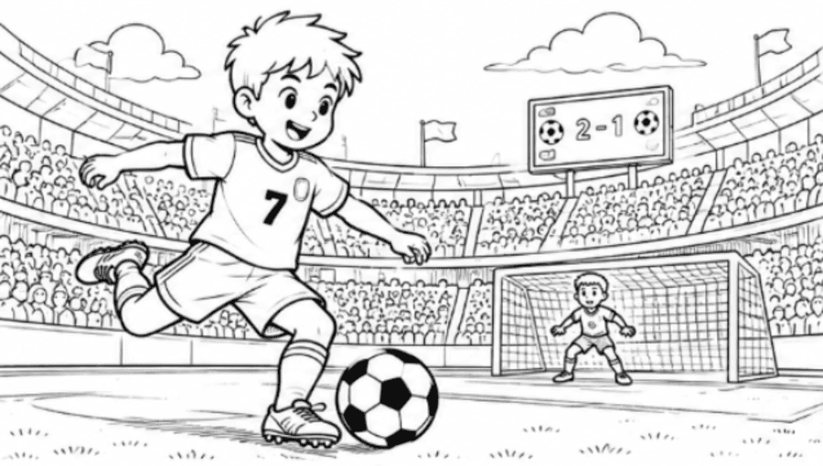 voetbal jongens sporttekening
