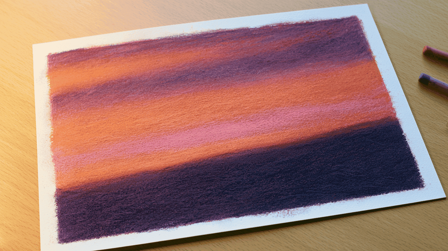 Zonsondergang gemaakt met pastelkrijt