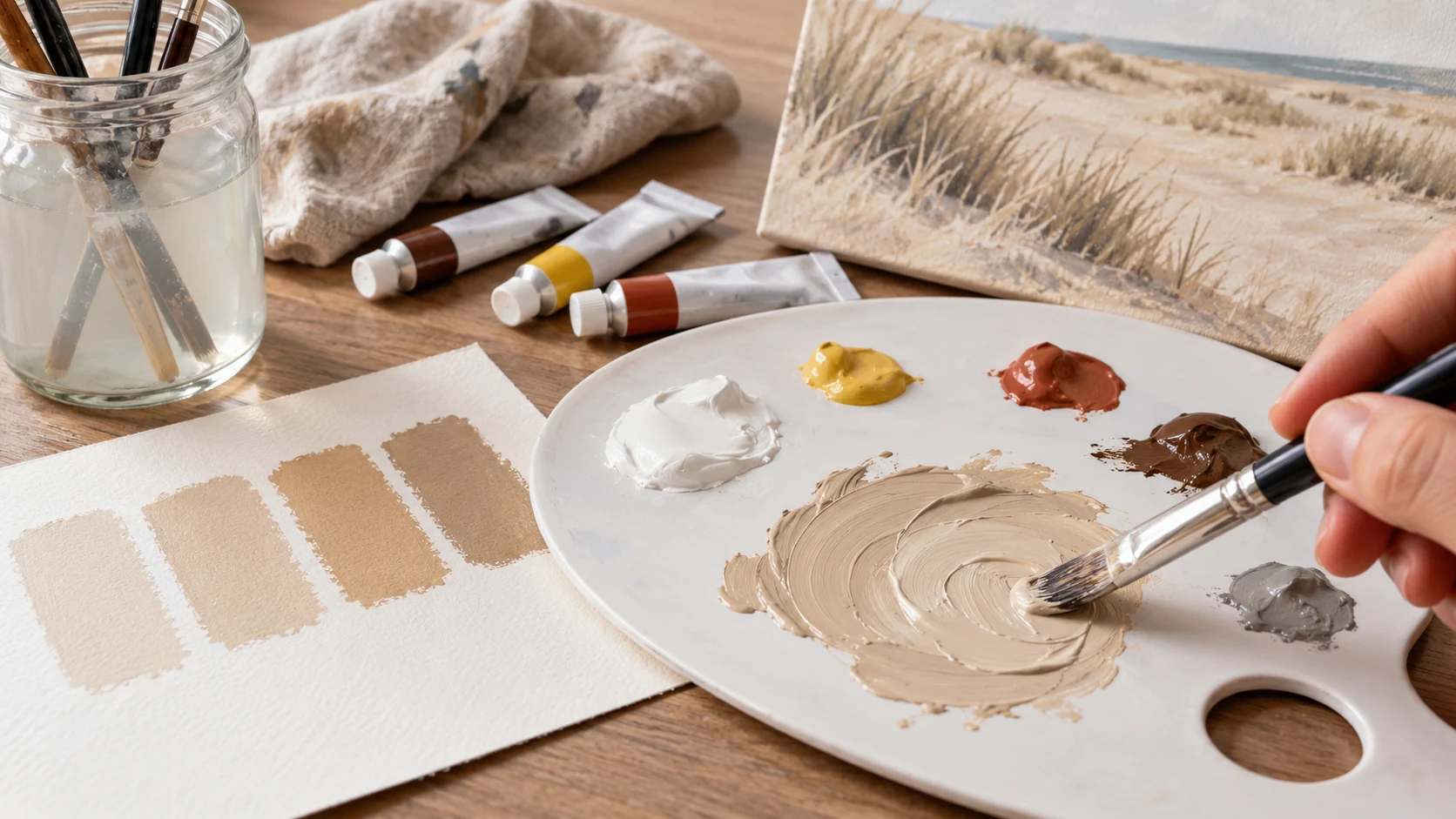 verschillende tinten beige palet