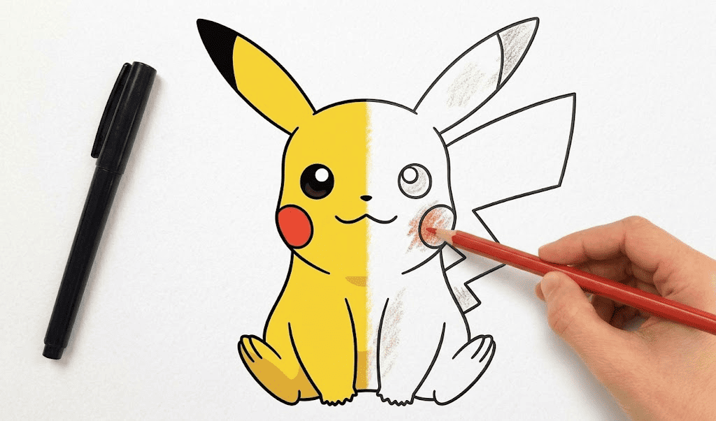 Pokémon Pikachu tekenen voor kinderen