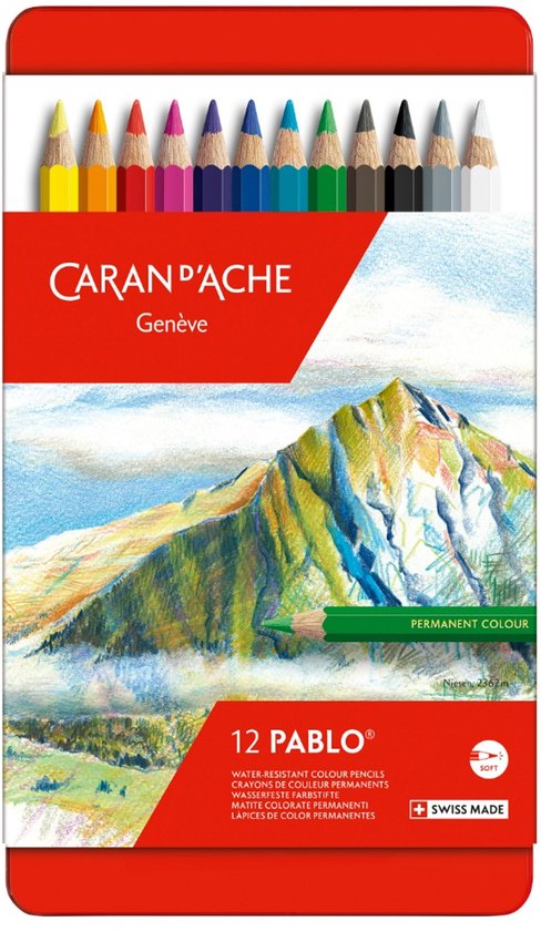 Kleurpotloden Caran D'Ache Pablo 12 potloden